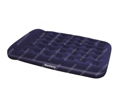 67226 Bestway Надувной матрас Easy Inflate Flocked Air Bed(Queen) 203x152x28 см, встроенный ножной насос
